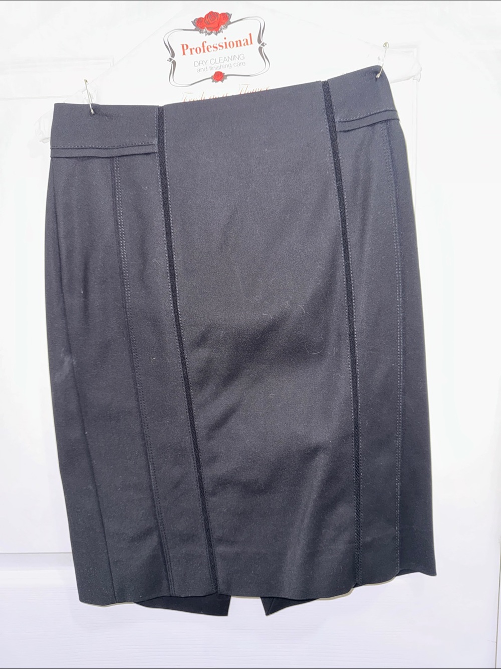 White House Black Market Black Pencil Skirt with Vertical Paneling